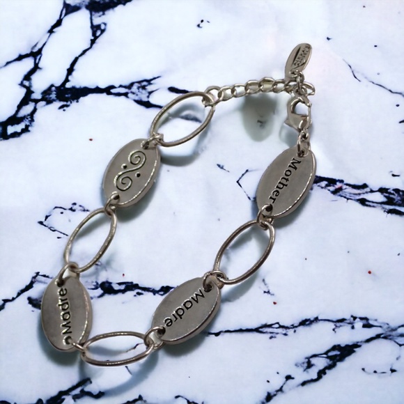 Alexa's Angels Silver Tone Mother's Madre Dainty Chain Link Bracelet 7 - 8" Long - Picture 5 of 9